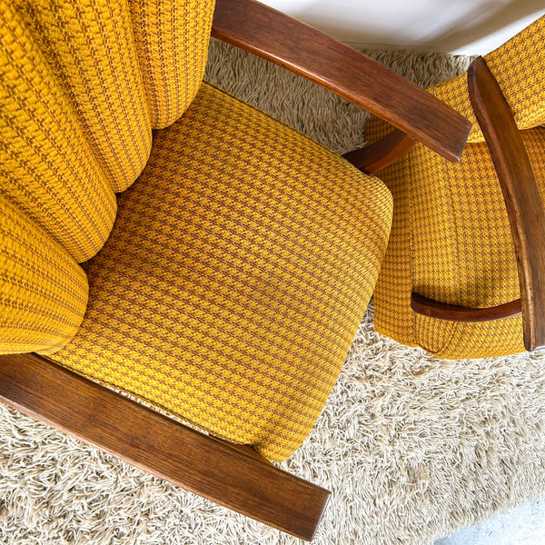 BOUNCING MUSTARD ARMCHAIRS