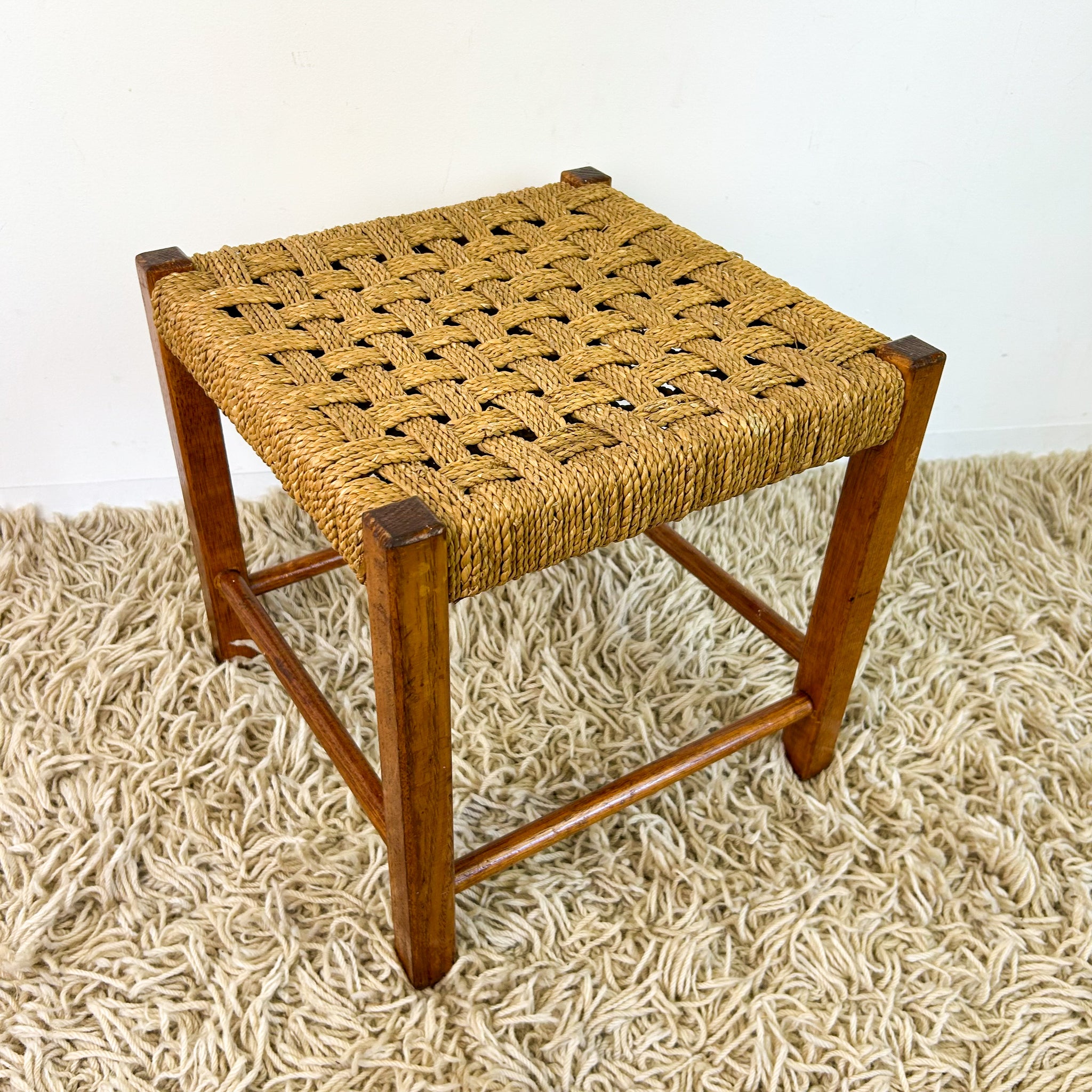 LOW WOVEN STOOL