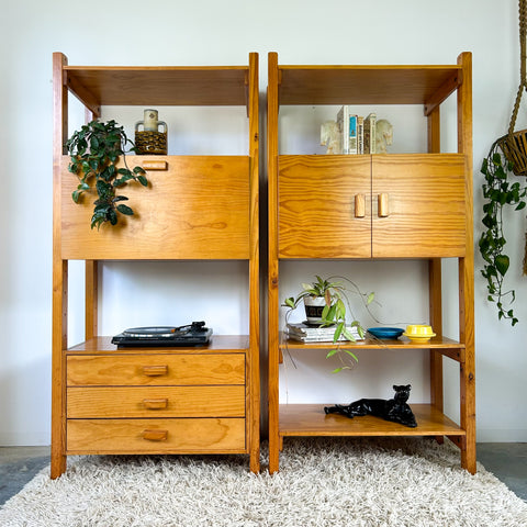 CHUNKY PINE SHELVING UNITS
