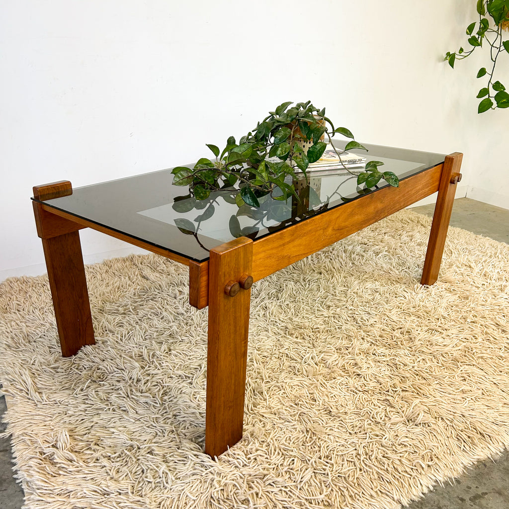 SMOKY GLASS COFFEE TABLE - HEY JUDE WORKSHOP • Vintage furniture & objects Melbourne