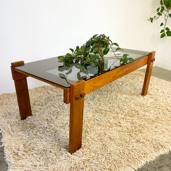 SMOKY GLASS COFFEE TABLE - HEY JUDE WORKSHOP • Vintage furniture & objects Melbourne