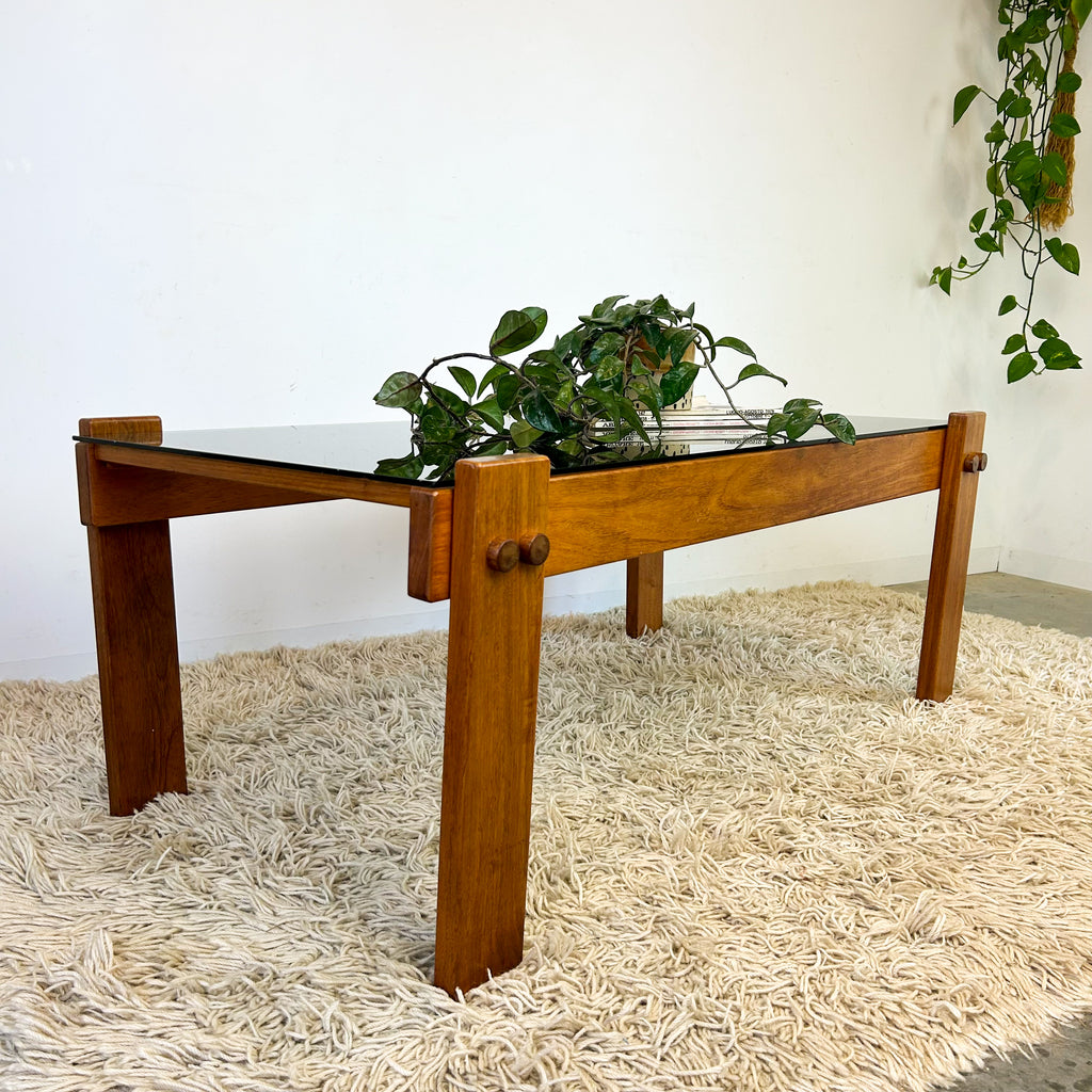 SMOKY GLASS COFFEE TABLE - HEY JUDE WORKSHOP • Vintage furniture & objects Melbourne
