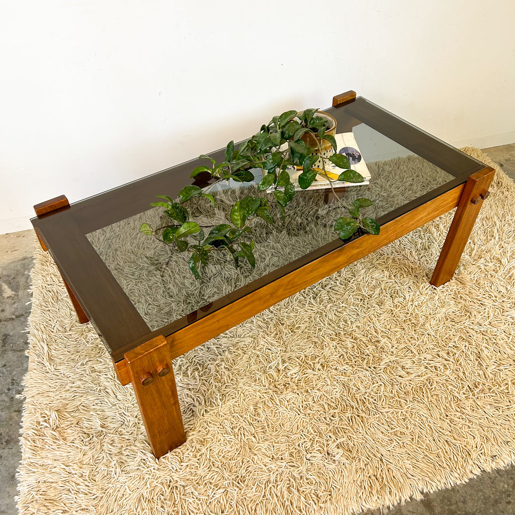 SMOKY GLASS COFFEE TABLE - HEY JUDE WORKSHOP • Vintage furniture & objects Melbourne