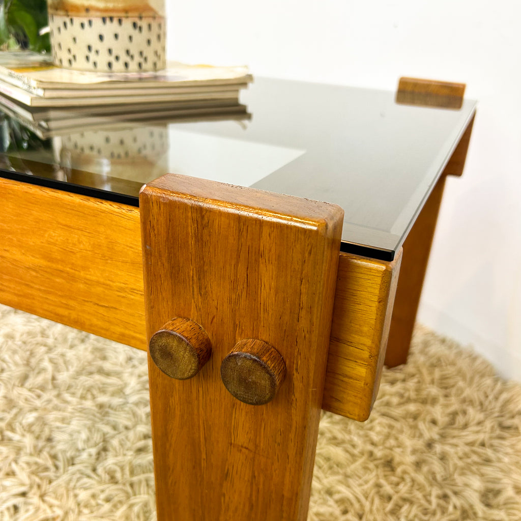SMOKY GLASS COFFEE TABLE - HEY JUDE WORKSHOP • Vintage furniture & objects Melbourne
