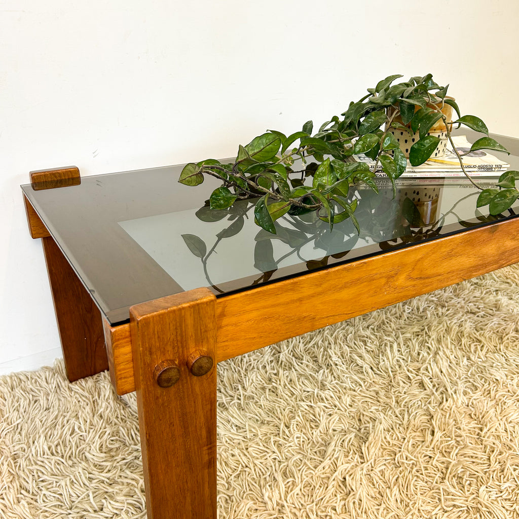 SMOKY GLASS COFFEE TABLE - HEY JUDE WORKSHOP • Vintage furniture & objects Melbourne
