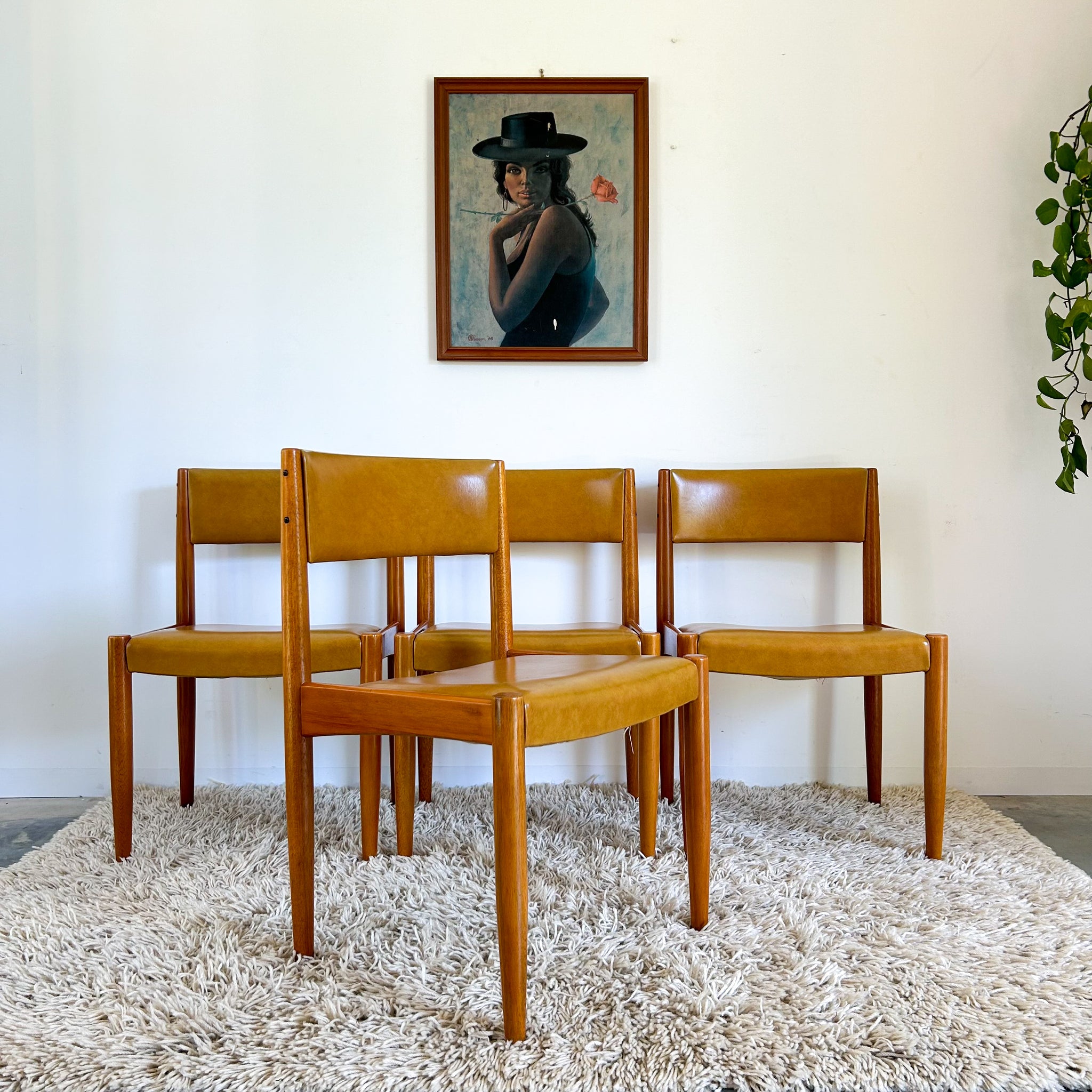 MUSTARD VINYL DINING CHAIRS