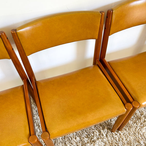 MUSTARD VINYL DINING CHAIRS