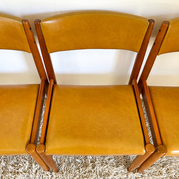 MUSTARD VINYL DINING CHAIRS