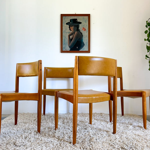 MUSTARD VINYL DINING CHAIRS