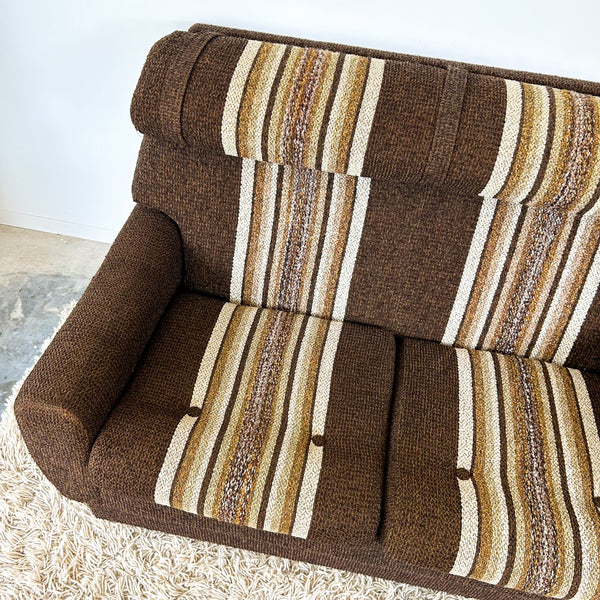 BROWN STRIPE SOFA #1 - HEY JUDE WORKSHOP • Vintage furniture & objects Melbourne