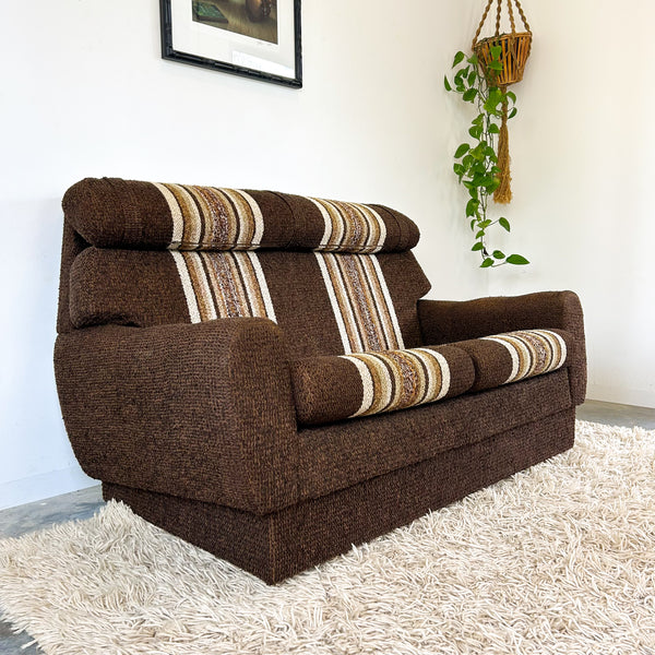 BROWN STRIPE SOFA #1 - HEY JUDE WORKSHOP • Vintage furniture & objects Melbourne
