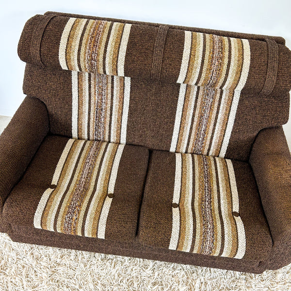 BROWN STRIPE SOFA #1 - HEY JUDE WORKSHOP • Vintage furniture & objects Melbourne
