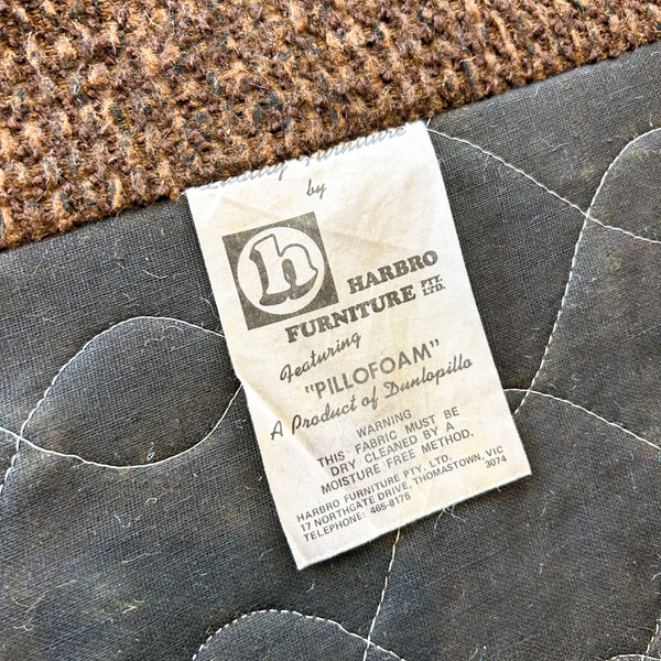 BROWN STRIPE SOFA #1 - HEY JUDE WORKSHOP • Vintage furniture & objects Melbourne