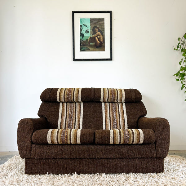 BROWN STRIPE SOFA #1 - HEY JUDE WORKSHOP • Vintage furniture & objects Melbourne