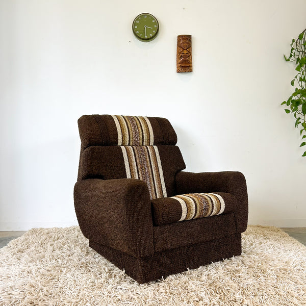 BROWN STRIPE ARMCHAIR