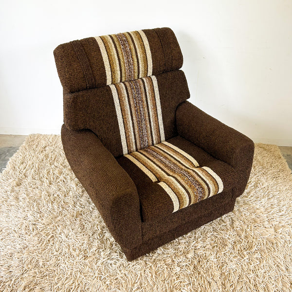 BROWN STRIPE ARMCHAIR