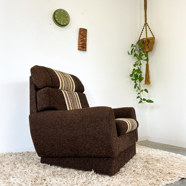 BROWN STRIPE ARMCHAIR