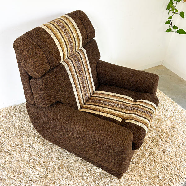 BROWN STRIPE ARMCHAIR