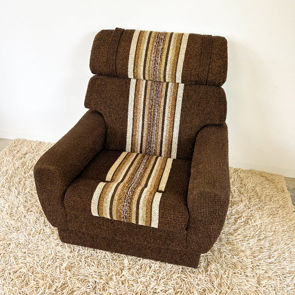 BROWN STRIPE ARMCHAIR