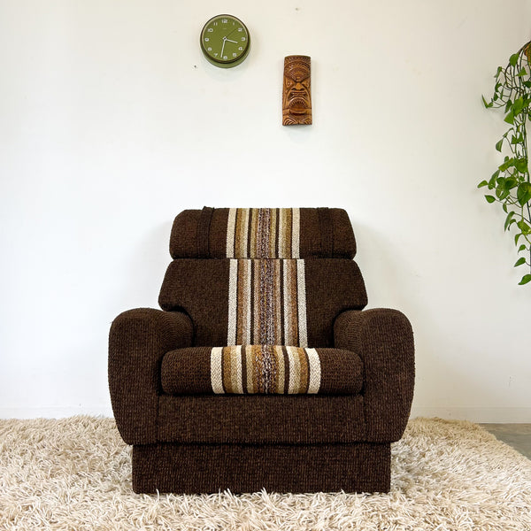 BROWN STRIPE ARMCHAIR