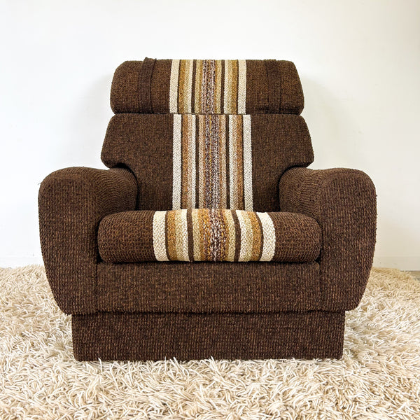 BROWN STRIPE ARMCHAIR