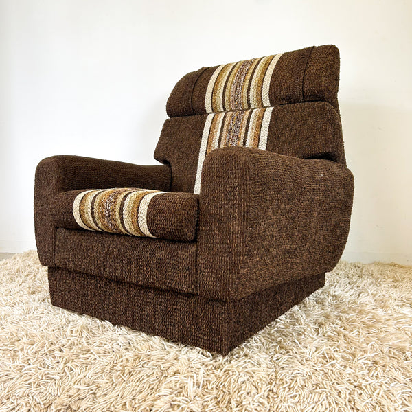 BROWN STRIPE ARMCHAIR