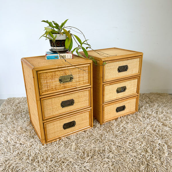 CANE BEDSIDE DRAWERS - HEY JUDE WORKSHOP • Vintage furniture & objects Melbourne