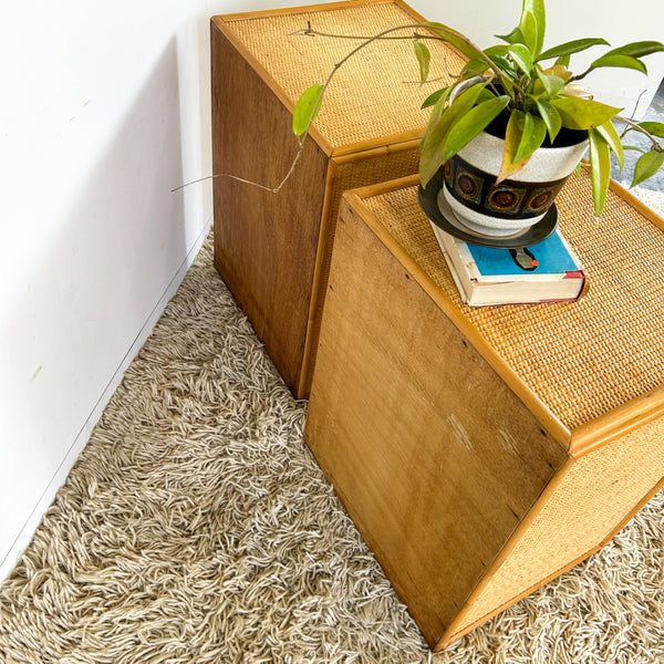CANE BEDSIDE DRAWERS - HEY JUDE WORKSHOP • Vintage furniture & objects Melbourne