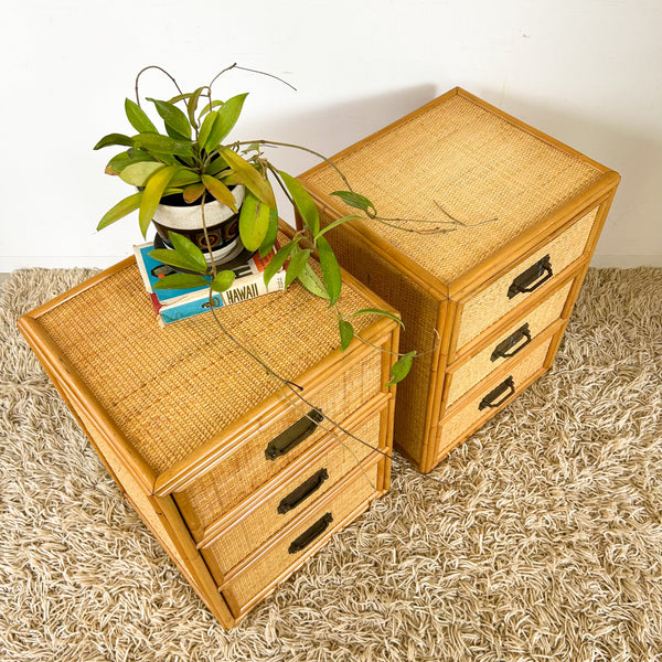 CANE BEDSIDE DRAWERS - HEY JUDE WORKSHOP • Vintage furniture & objects Melbourne