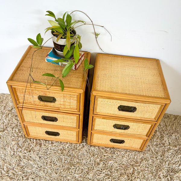 CANE BEDSIDE DRAWERS - HEY JUDE WORKSHOP • Vintage furniture & objects Melbourne
