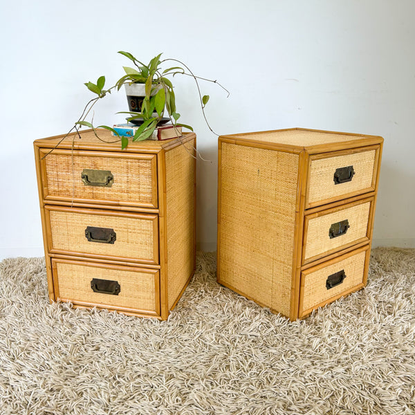 CANE BEDSIDE DRAWERS - HEY JUDE WORKSHOP • Vintage furniture & objects Melbourne