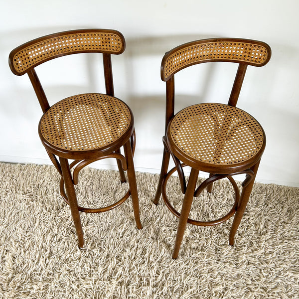 RATTAN BENTWOOD BAR STOOLS