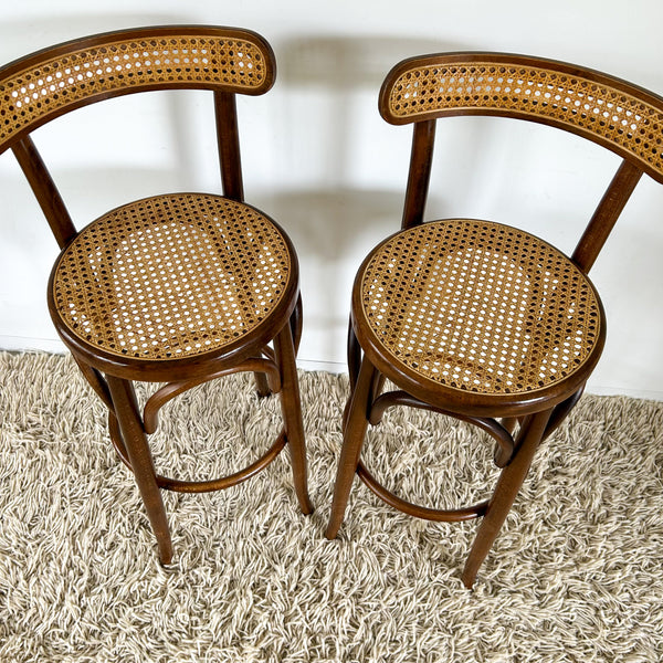 RATTAN BENTWOOD BAR STOOLS