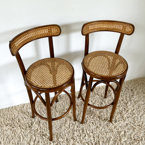 RATTAN BENTWOOD BAR STOOLS