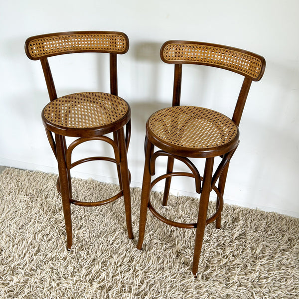 RATTAN BENTWOOD BAR STOOLS