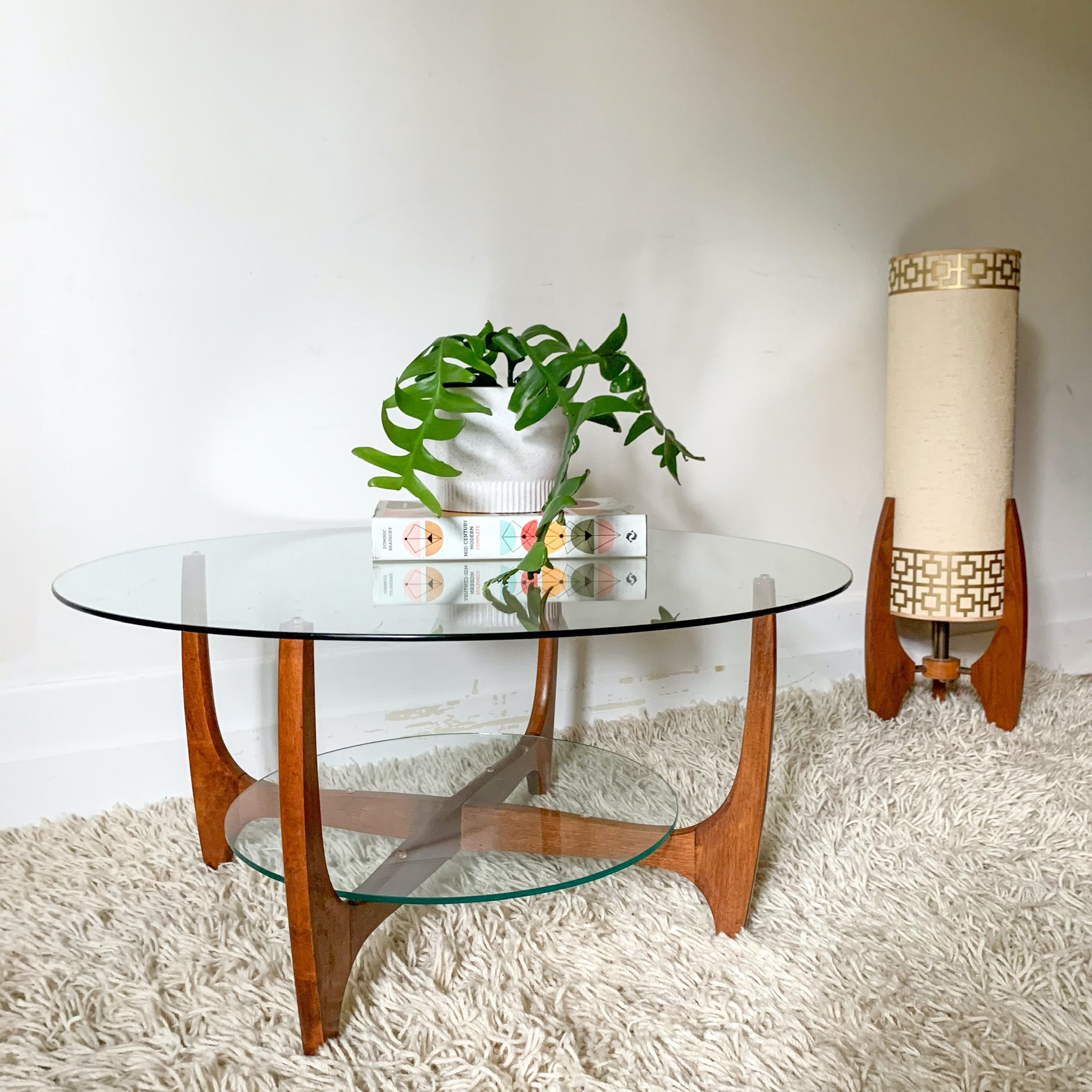 TEAK & GLASS COFFEE TABLE