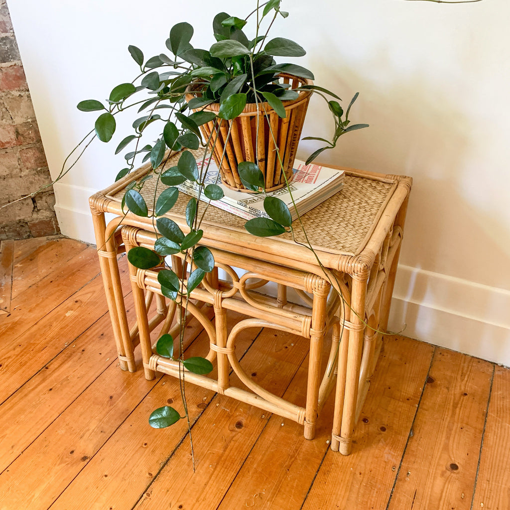 Small Rectangular Rattan Nesting Table RATTAN NESTING TABLES