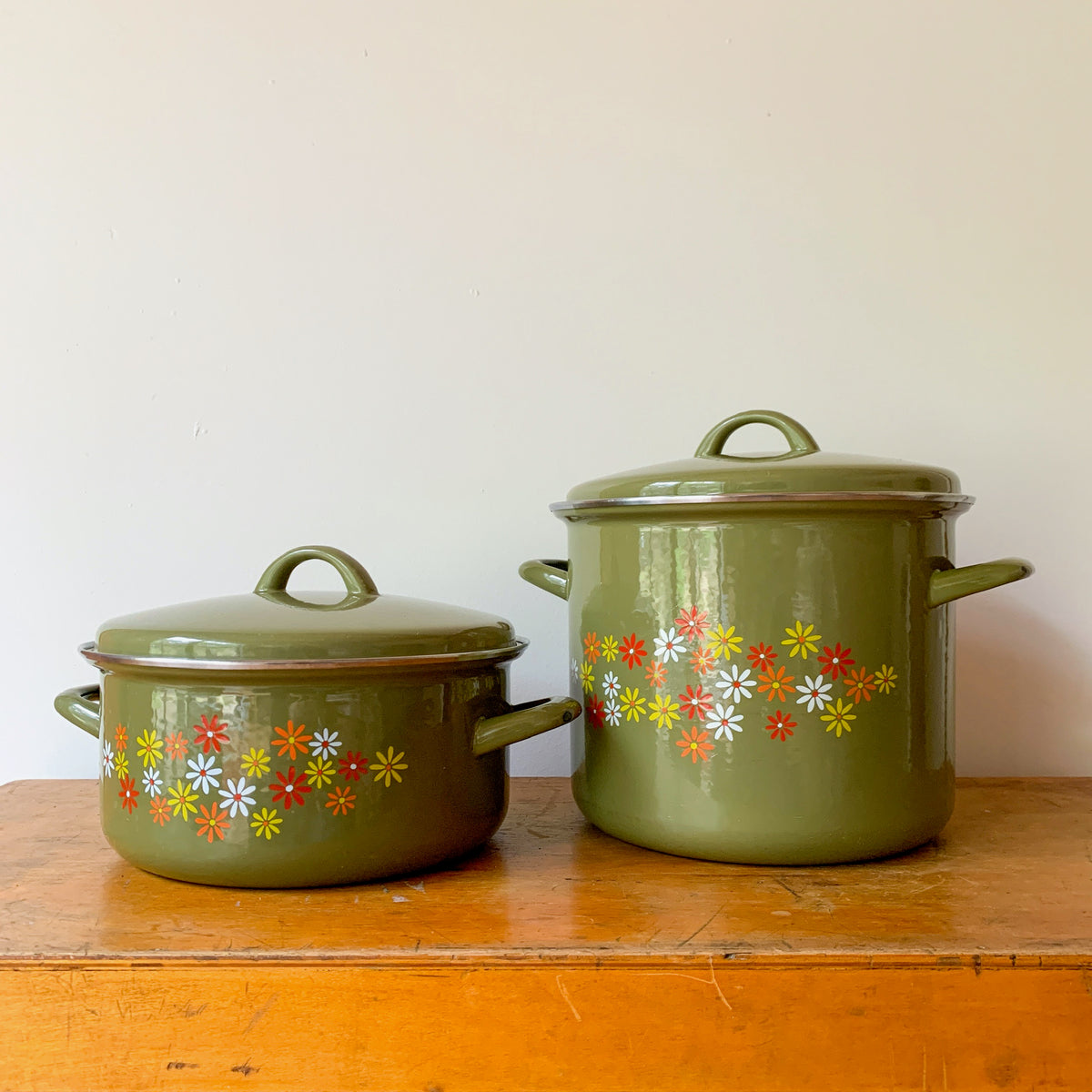 ITALIAN ENAMEL SAUCEPANS