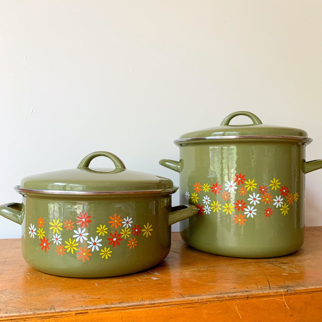 ITALIAN ENAMEL SAUCEPANS