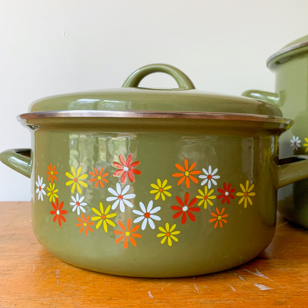 ITALIAN ENAMEL SAUCEPANS