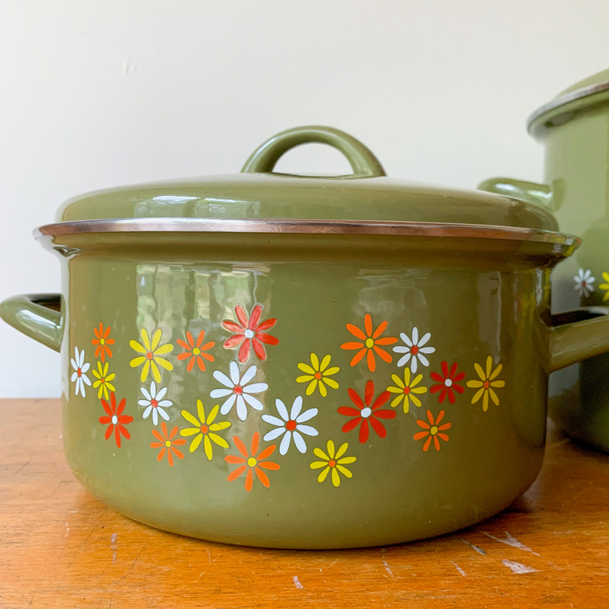 ITALIAN ENAMEL SAUCEPANS