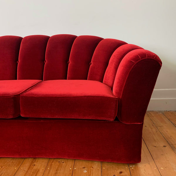 RED VELVET SOFA - HEY JUDE WORKSHOP • Vintage furniture & wares.