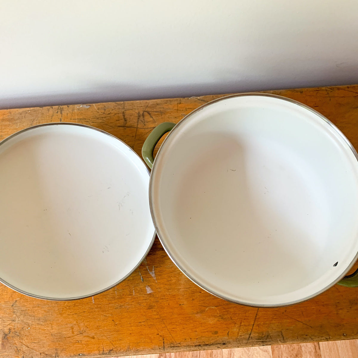 ITALIAN ENAMEL SAUCEPANS