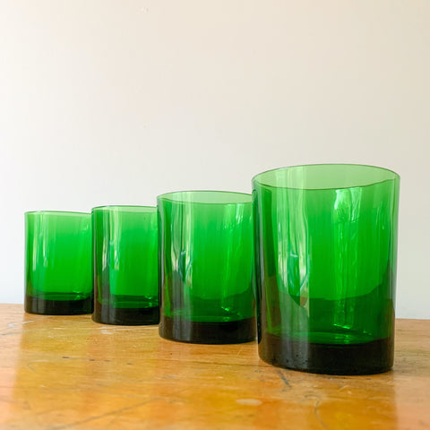 GREEN DRINKING GLASSES