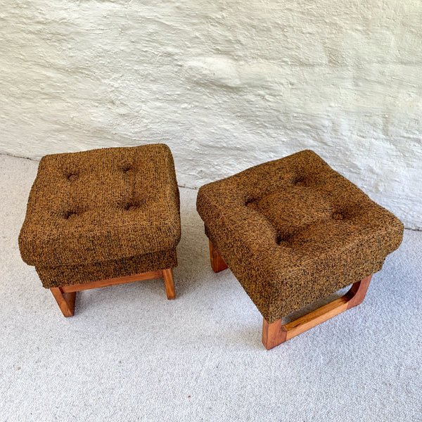 1970s UPHOLSTERED FOOTSTOOLS