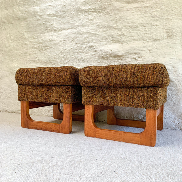 1970s UPHOLSTERED FOOTSTOOLS