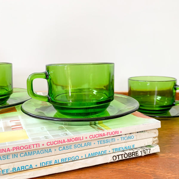 DURAX GREEN GLASS COFFEE SET - HEY JUDE WORKSHOP • Vintage furniture & wares.