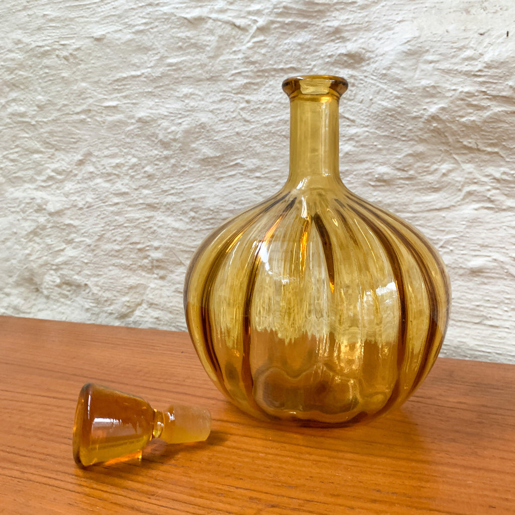 AMBER GLASS DECANTER - HEY JUDE WORKSHOP • Vintage furniture & objects Melbourne