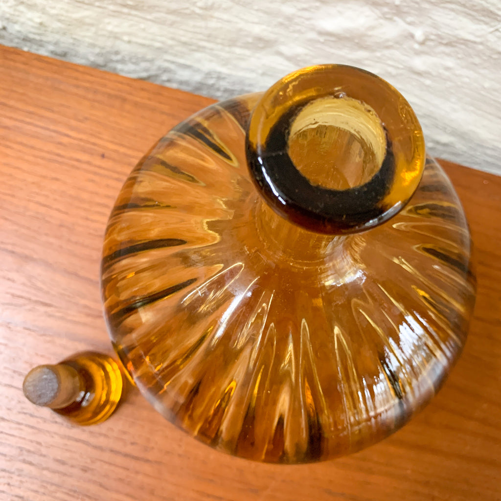 AMBER GLASS DECANTER - HEY JUDE WORKSHOP • Vintage furniture & objects Melbourne