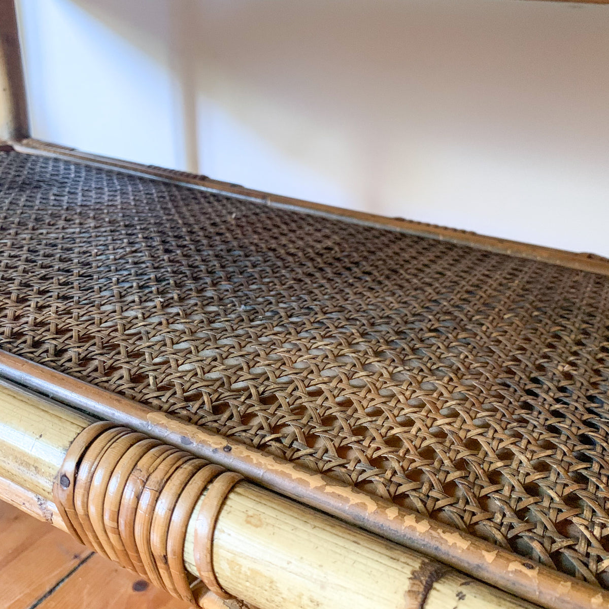 RATTAN BASE COFFEE TABLE - HEY JUDE WORKSHOP • Vintage furniture & wares.